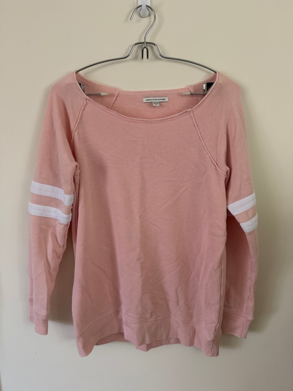 American Eagle Outfitters Pink Striped Sleeve Women's Sweater